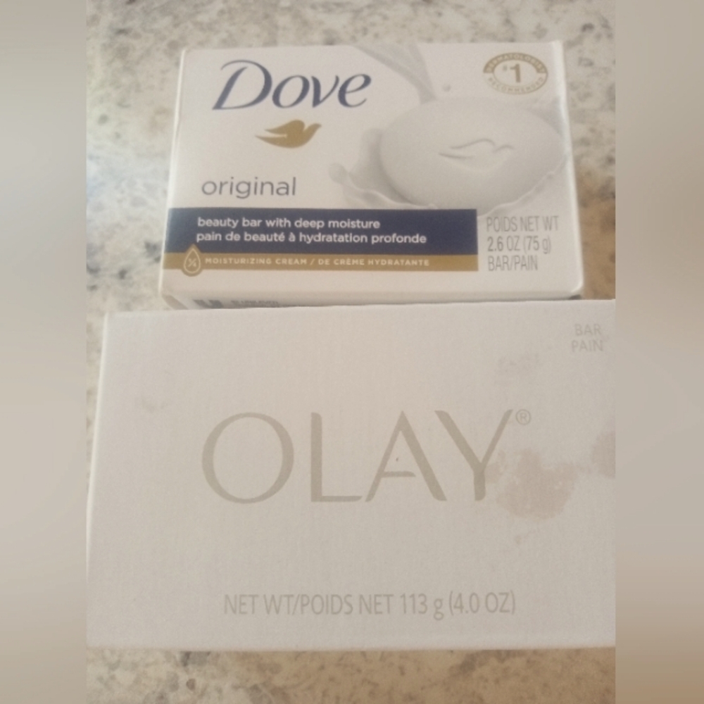 Dove original &  Olay freshening bar body soaps, 2 for $6